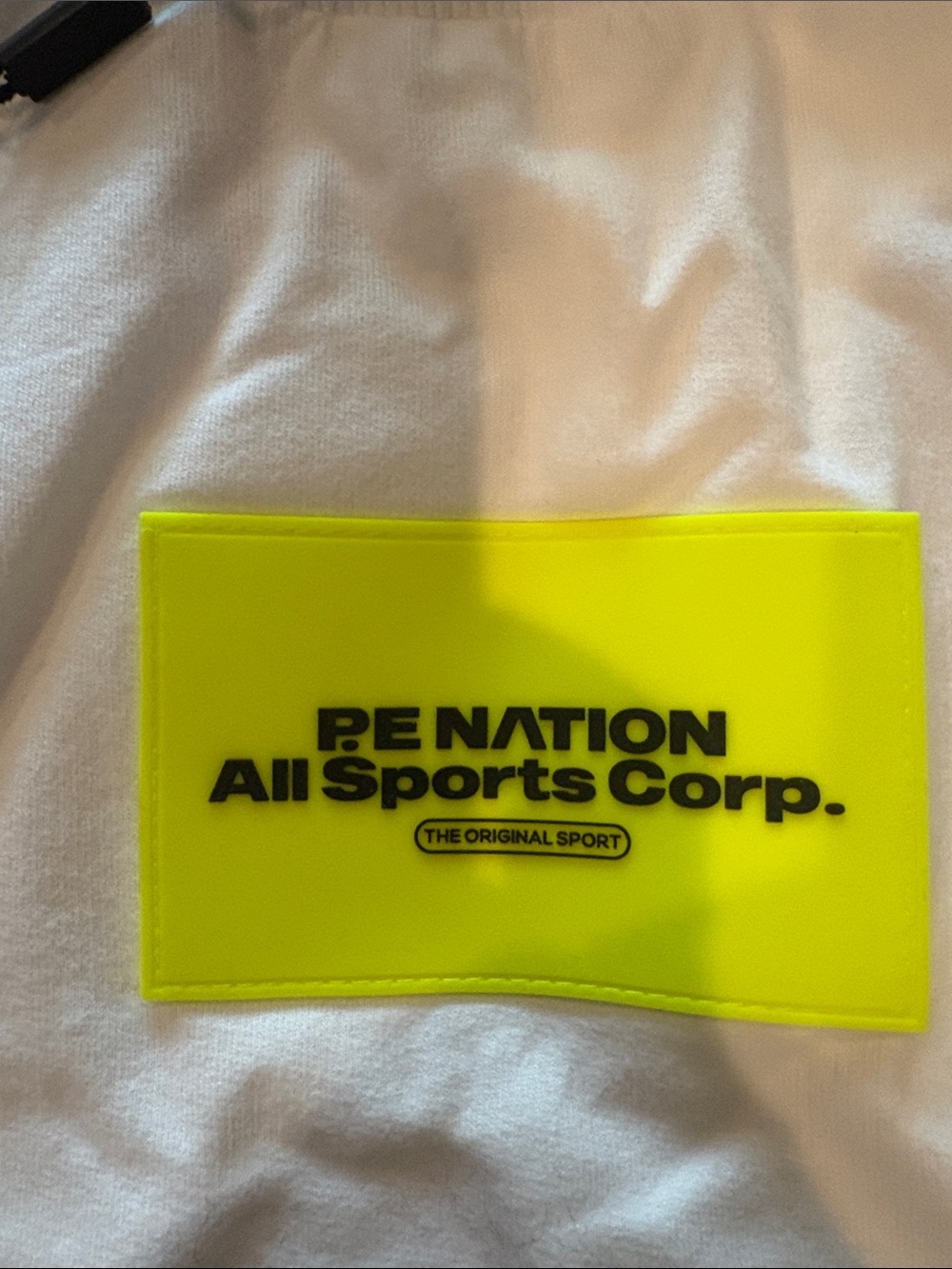 P.E Nation White Short-Sleeve Tee with Neon Graphic Patch